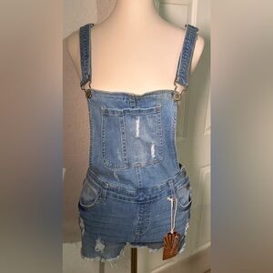 I&M Jeans Light Blue Denim Mid-Rise Overalls